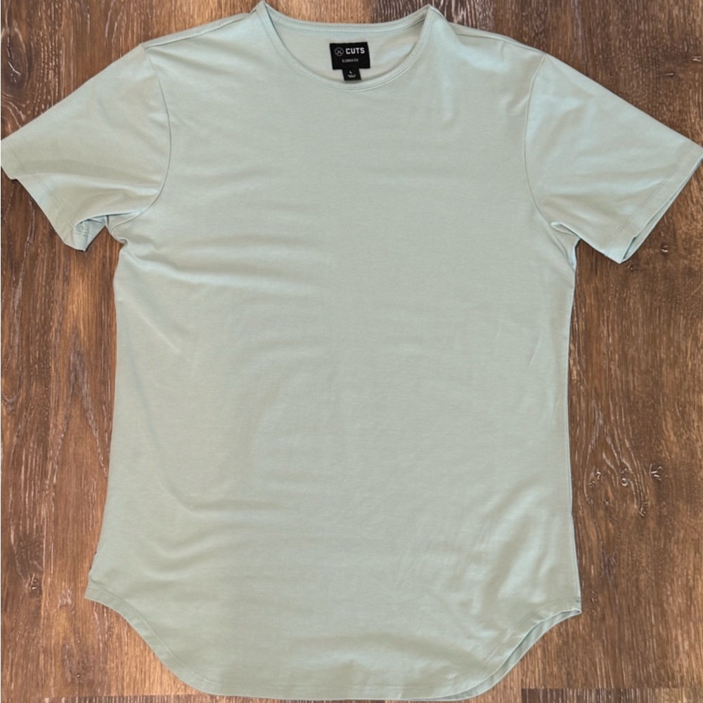 Cuts Enlongated Men's Large Pacific Mist T-Shirt